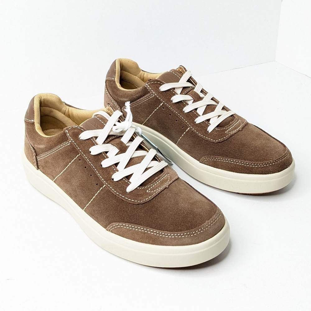 Revitalign Durham Orthotic Sneakers, Brown Leather, Mens 7.5 M